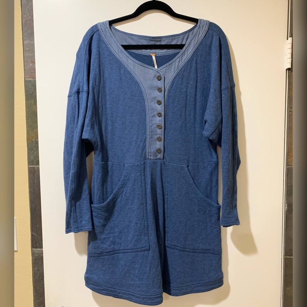 NWOT ✨ Free People Chambray Sweatshirt Dress